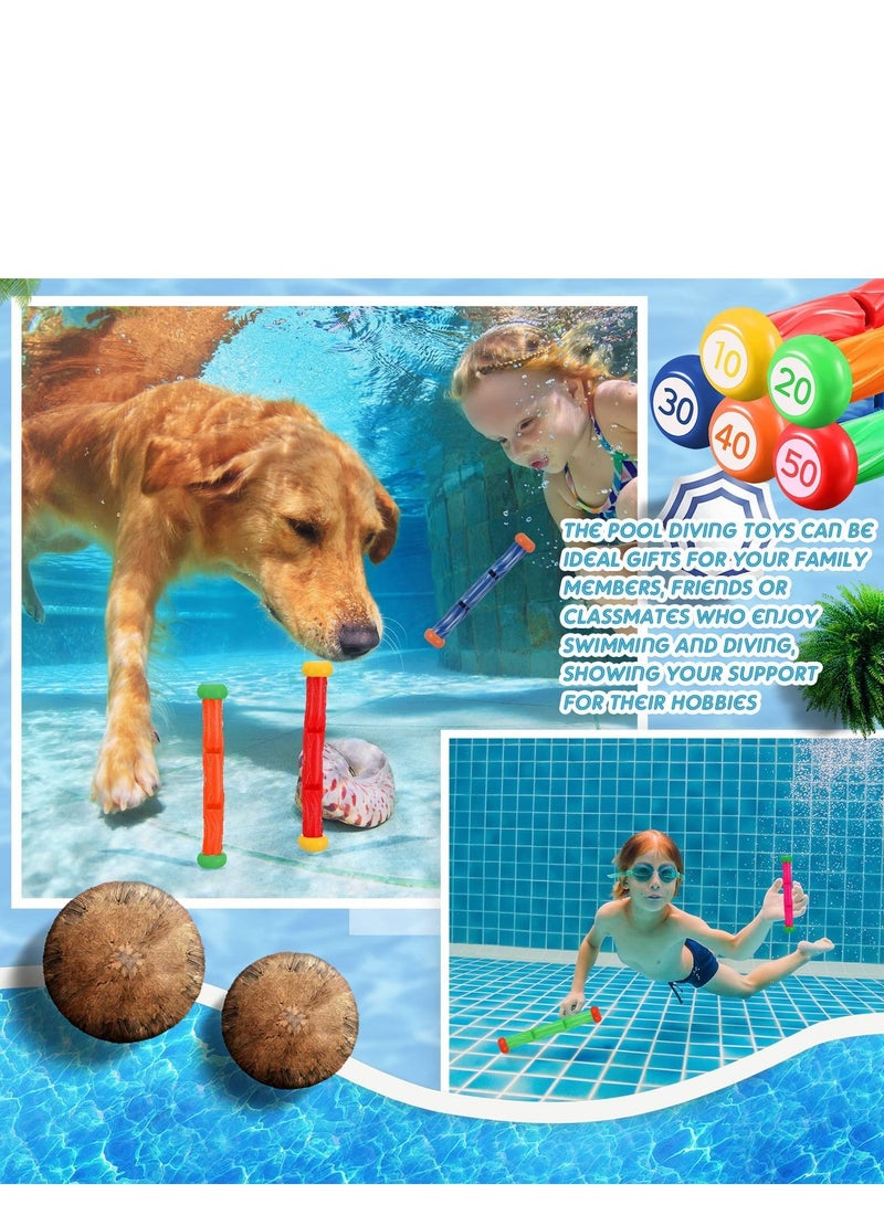 واي آند دي Diving Toys, 10 Pieces Underwater Play Sticks Colorful Swimming Pool Toys for Kids - Image 2