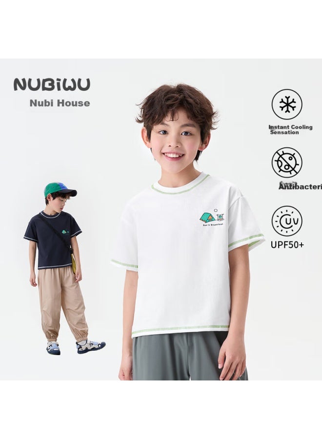 NUBIWU Nubiyu Boys' Short-sleeve T-shirt, Cool And Breathable, Children's Summer Wear, Casual And Stylish, Summer Top For Older Boys, Half-sleeve Clothing - Image 1