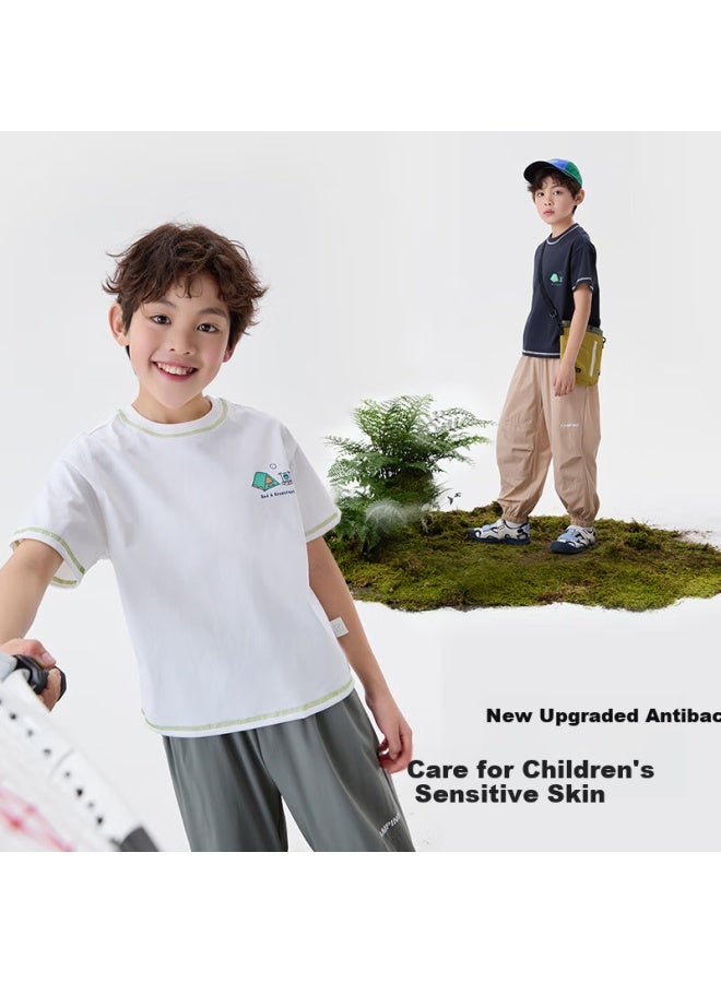 NUBIWU Nubiyu Boys' Short-sleeve T-shirt, Cool And Breathable, Children's Summer Wear, Casual And Stylish, Summer Top For Older Boys, Half-sleeve Clothing - Image 2