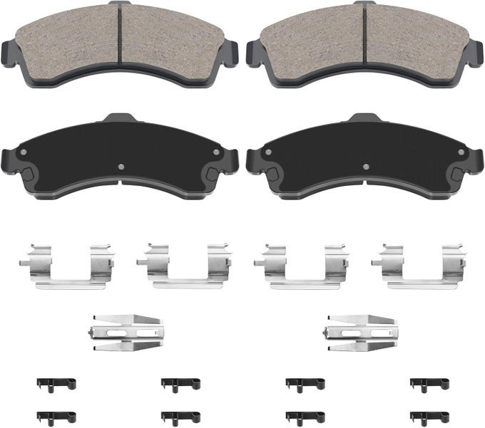 Front Brake Pads Compatible With 2002-2005 Chevy Trailblazer Gmc Envoy Ceramic Brake Pads With Hardware Replacement (Hz882)