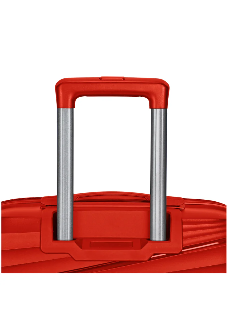 SENATOR Hard Case Carry On Luggage Trolley For Unisex Polypropylene Lightweight 4 Double Wheeled Suitcase With Built In TSA Type Lock Travel Bag KH1005 Red