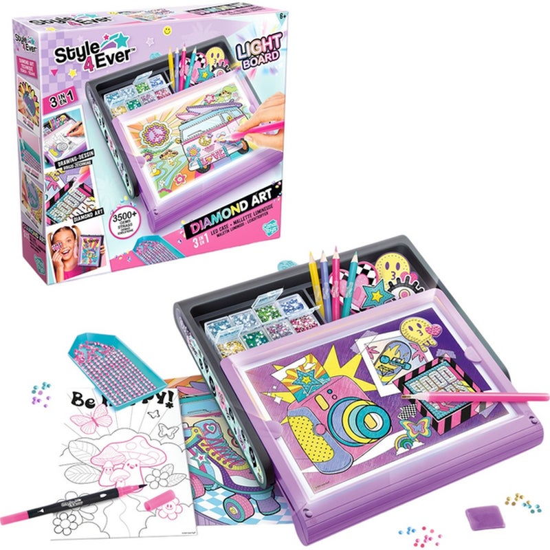 Canal Toys - Style 4 Ever 3 in 1 Diamond Art Light Board - OFG300 - Image 1