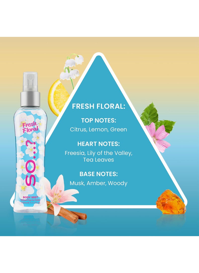 So..? Fresh Floral Body Mist by So  Perfume for Women  Ideal Gifts for Women  Body Spray with Citrus Green Notes and Freesia  35 oz  - Image 2