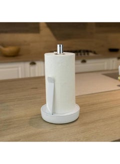 Primanova Primanova Paper Towel Holder, Deluxe Upright Towel Dispenser for Kitchen Countertop and Cabinet, Heavy Duty Solid Standup Paper Towel Holders, Plastic, White.  - Image 2