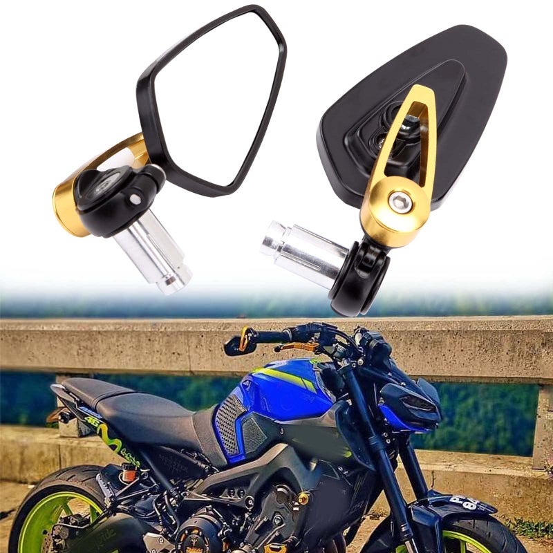 7/8 22mm Motorcycle Handlebar End Mirrors Oval CNC Billet Aluminum Side Rearview Mirrors for Honda Yamaha Suzuki Kawasaki