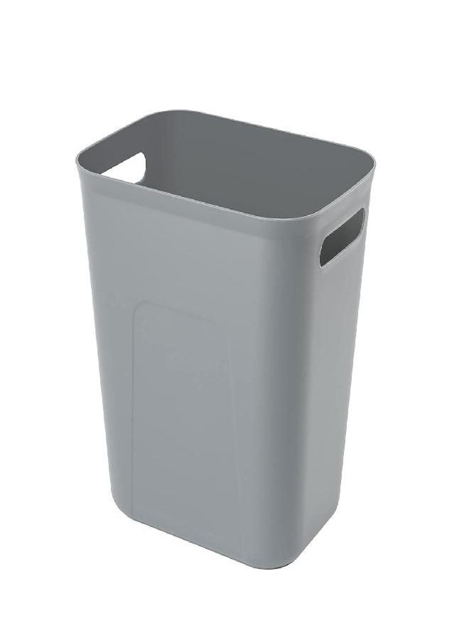 UUJOLY UUJOLY Plastic Small Trash Can Wastebasket, Garbage Container Basket for Bathrooms, Laundry Room, Kitchens, Offices, Kids Rooms, Dorms, 3.5 Gallon, 3.5 Gallon, Grey  - Image 1
