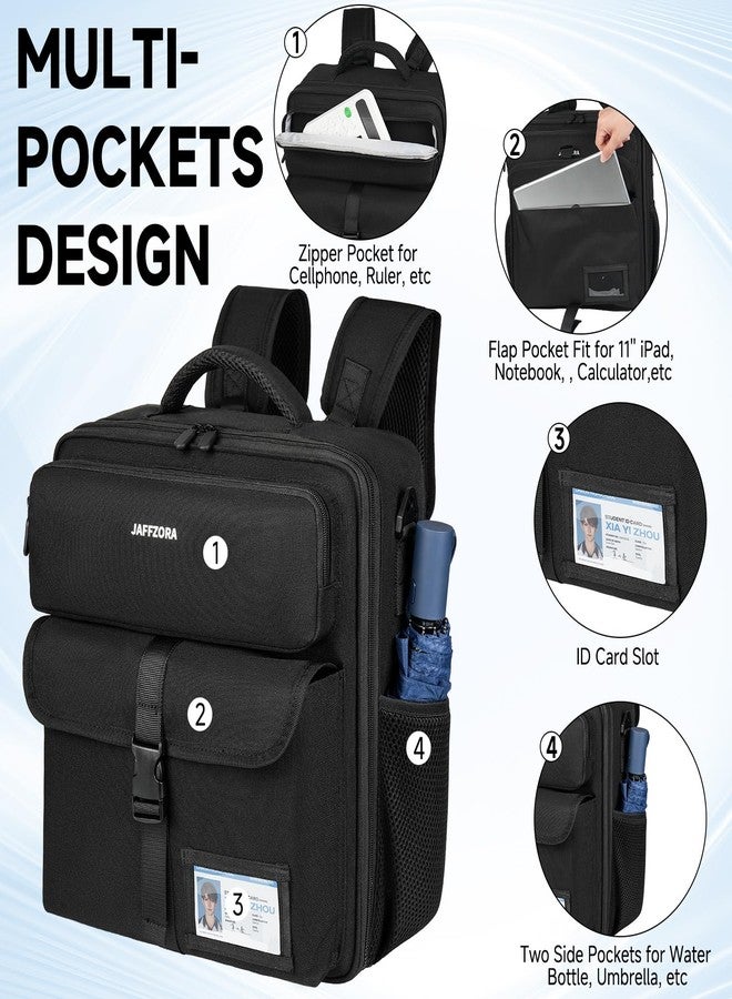 Jaffzora Zipper Binder 3 Ring 3 Inch with Shoulder Strap, Large Binder Backpack with Zipper Fits 13 Inch Laptop for Office, 700 Sheets Capacity,Black - Image 5