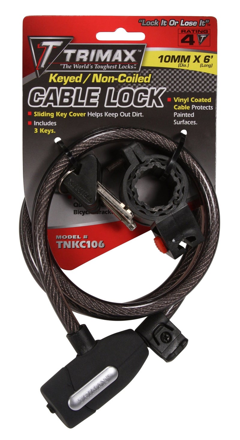 Trimax قفل كابل غير ملفوف Trimax TNKC106 72" x 10 مم للأمان المتوسط مع حامل - Image 2