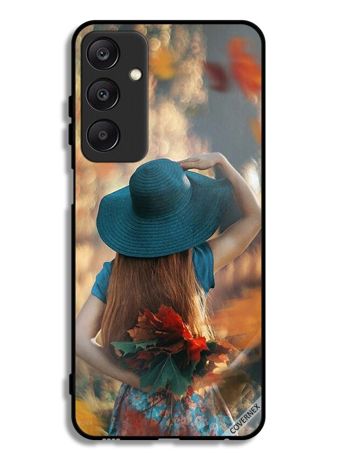 Covernex Samsung Galaxy A25 5G Protective Case Cover Hat Girl Hiding Love Leaves - Image 1
