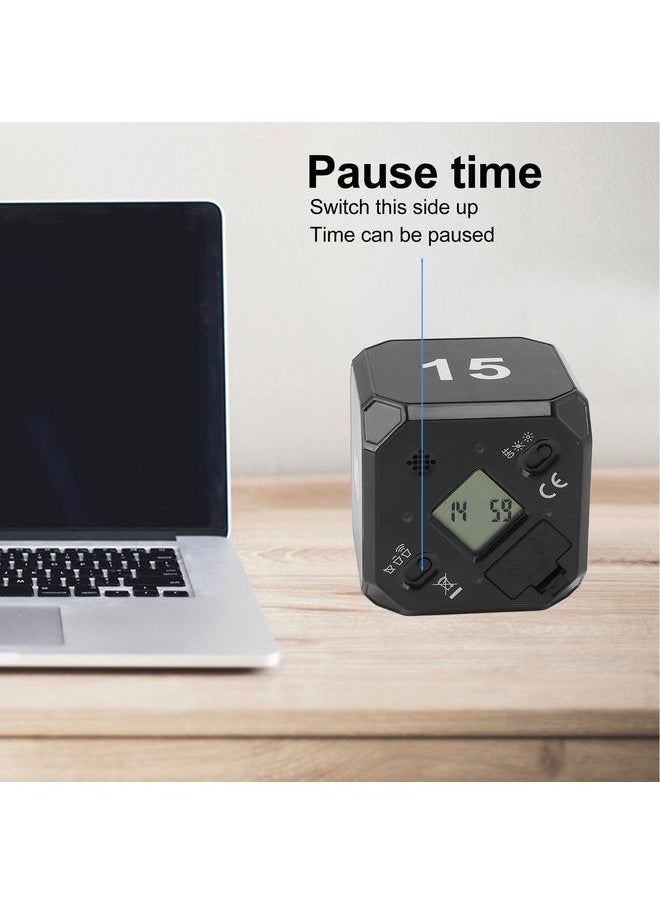 Thoraya - Kitchen Timer Portable Modes Adjustable 5 15 25 45 Min Flip Timer for Exercise Work Kitchen Black - Image 1