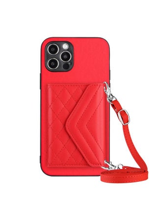 Case Cover For iPhone 12 Pro Max Rhombic Texture Card Bag RFID Phone Case with Long Lanyard Red - pzsku/ZA8D949FEB40870FE88B8Z/45/_/1723561075/c5c8796d-7624-4259-8f0d-9d3057782ae9