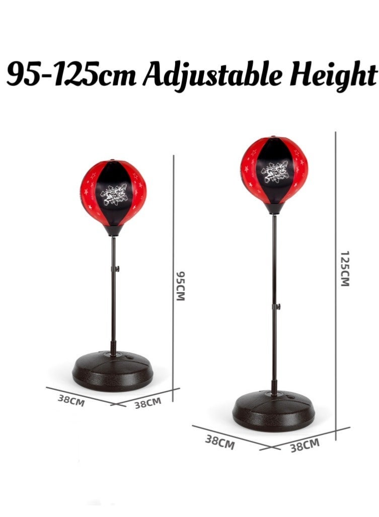 Bukela Punching Bag for Kids with Gloves for Kids, Speed Ball Boxing for Kids, 95-125cm Adjustable Height, filling base can be filled with water/sand, Easy to Assemble,Parent-Child interaction family game, start your happy day.for Kids 3+Ages Indoor Toys for Kids Best Boxing Gifts - Image 4