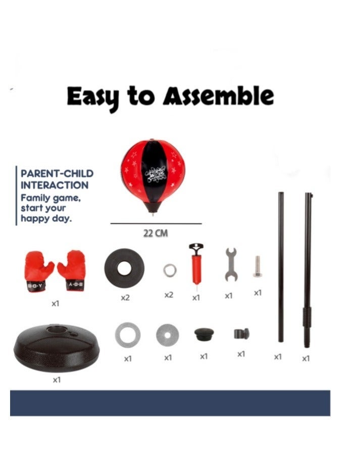 Bukela Punching Bag for Kids with Gloves for Kids, Speed Ball Boxing for Kids, 95-125cm Adjustable Height, filling base can be filled with water/sand, Easy to Assemble,Parent-Child interaction family game, start your happy day.for Kids 3+Ages Indoor Toys for Kids Best Boxing Gifts - Image 5