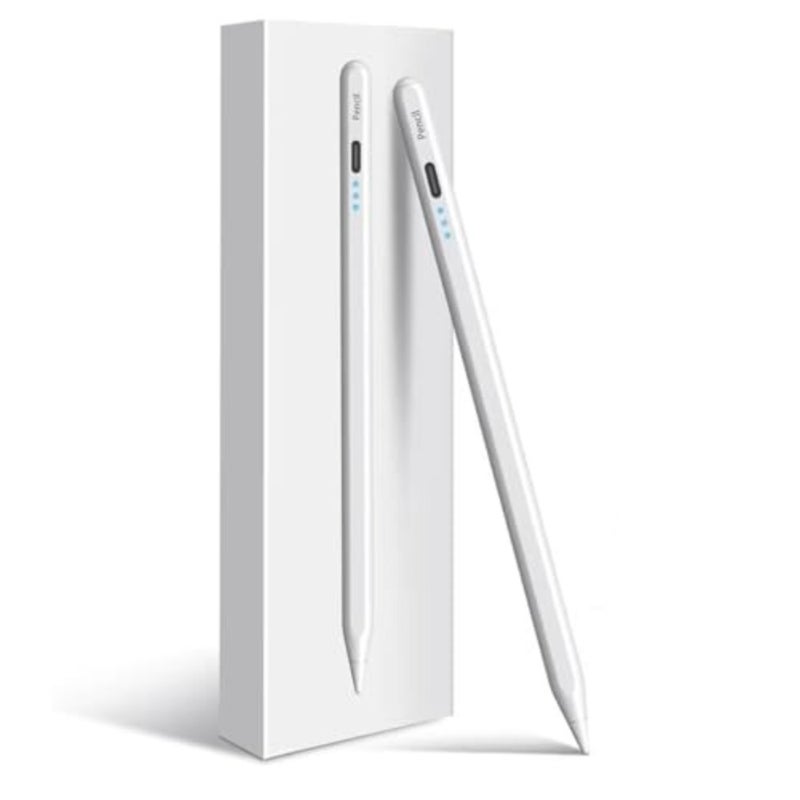 قلم رصاص من الجيل التاسع والعاشر، قلم لمس سريع الشحن لمدة 10 دقائق لقلم Apple Pencil الأول/الثاني 6/7/8/9/10، Pro 11 بوصة و12.9 بوصة، Air 3/4/5، mini 5/6 مع رفض راحة اليد، حساسية للإمالة - Image 1