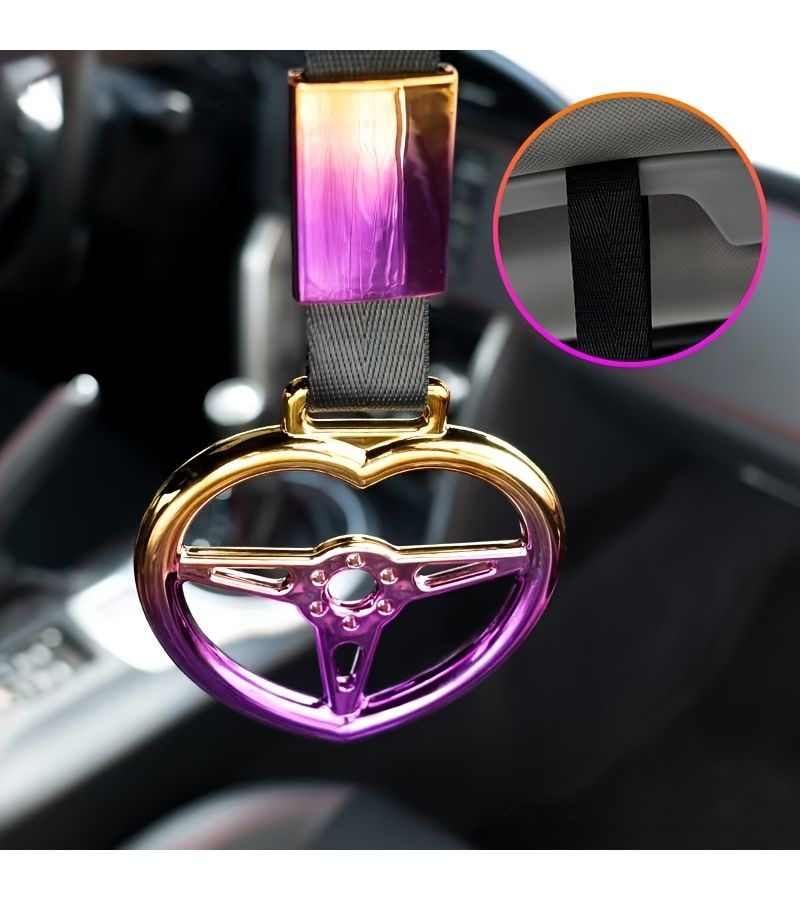 Heart Shaped Steering Wheel Pull Ring Interior Decoration Rear Bumper Warning Ring E - Image 3