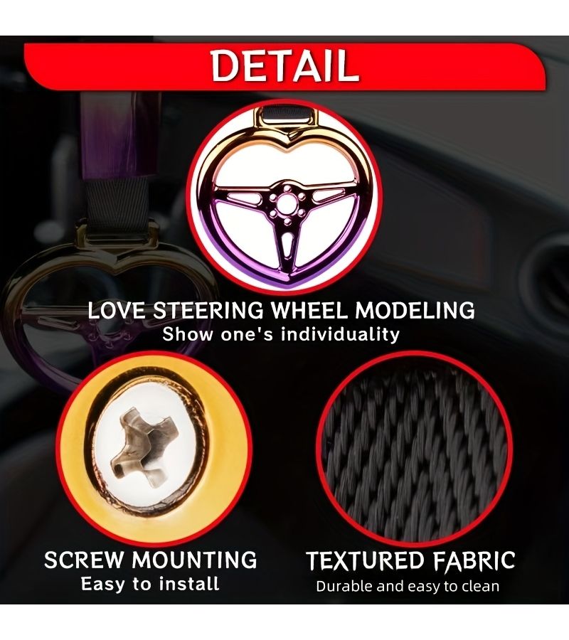 Heart Shaped Steering Wheel Pull Ring Interior Decoration Rear Bumper Warning Ring E - Image 5