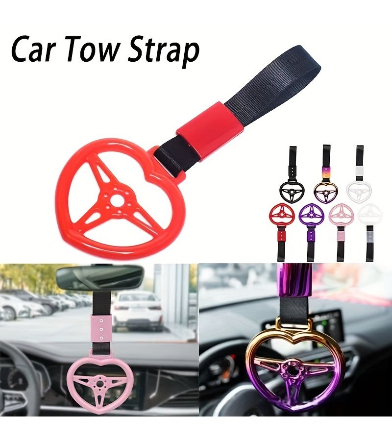 Heart Shaped Steering Wheel Pull Ring Interior Decoration Rear Bumper Warning Ring E - Image 1