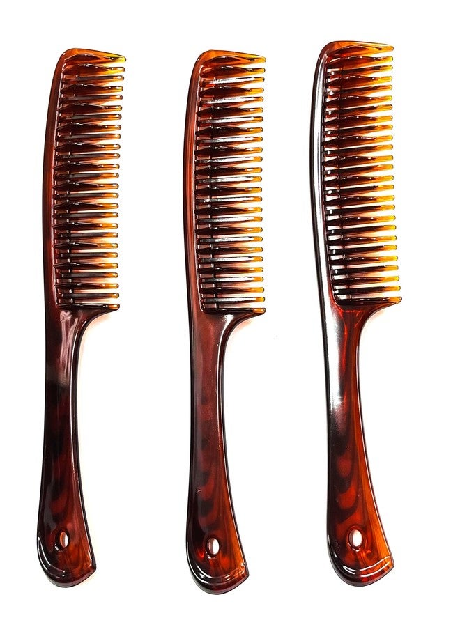 مابل أمشاط شعر فاخرة من خشب القيقب، بمقبض لفك تشابك الشعر، بنقشة صدفة السلحفاة، متعددة الألوان، للنساء والرجال، عبوة من 3 قطع - Image 1