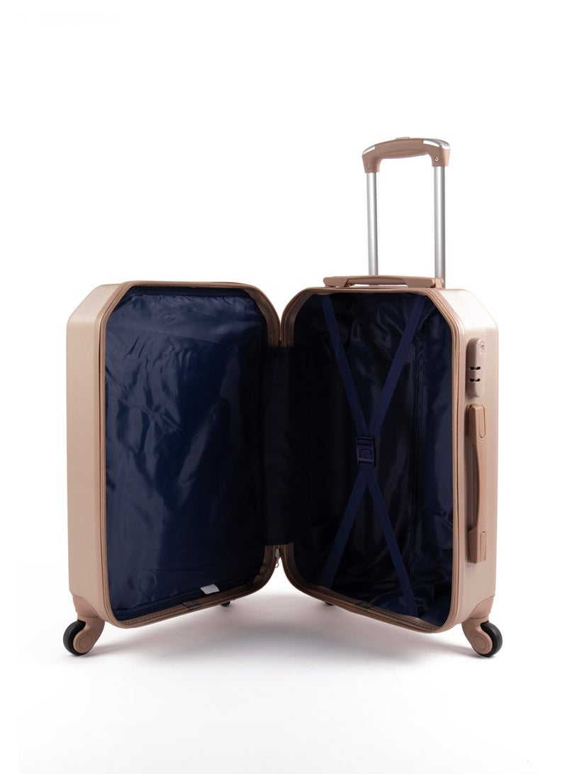 ليمرا طقم شنط سفر مكون من 5 حقائب أمتعة بـ 4 عجلات بتصميم صلب و حديث ذهبي - Image 4