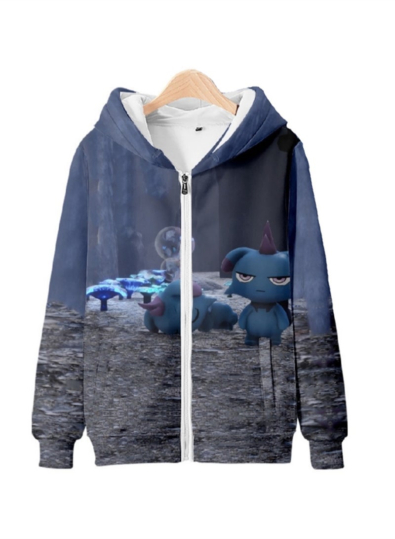 Palworld Phantom Beast Palu Game Zipper Hooded Sweatshirt 3D Printed Zipper for Adults and Children - Image 1