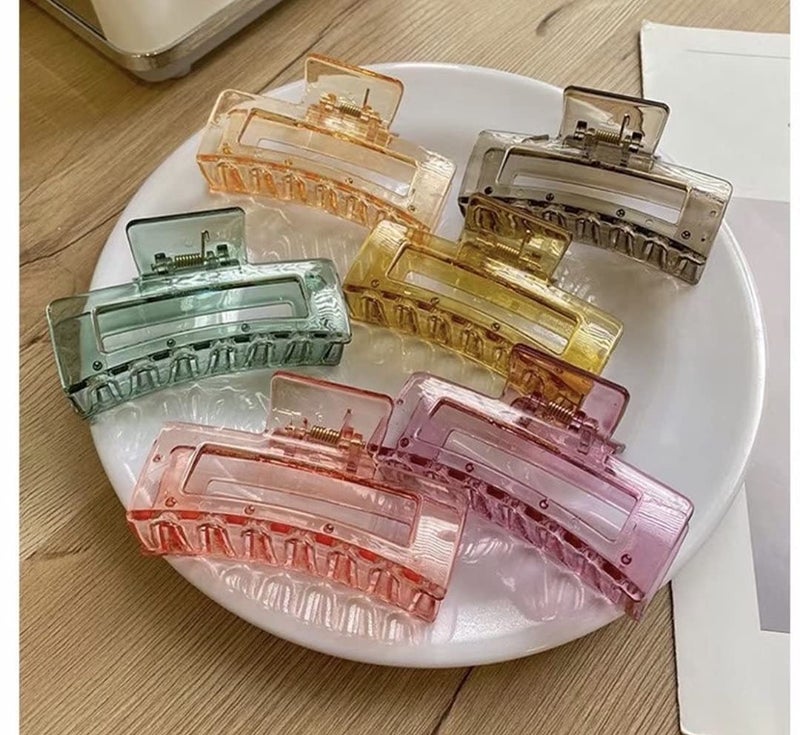 HOMEMATES 6 Pcs Large Hair Claw Multicolor Hair Clips Thick Long Hair Jaw Clips Clutches Barrettes Hair Accessories for Women and Girls - Image 2
