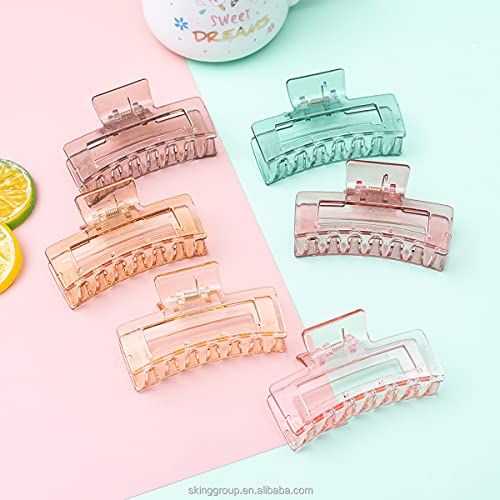 HOMEMATES 6 Pcs Large Hair Claw Multicolor Hair Clips Thick Long Hair Jaw Clips Clutches Barrettes Hair Accessories for Women and Girls - Image 5