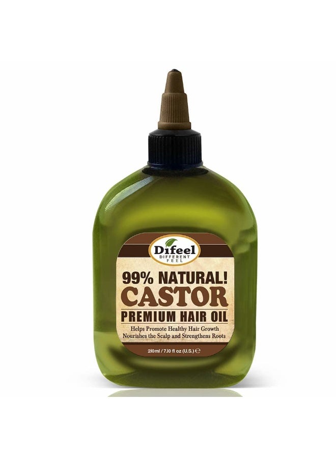 difeel Difeel Premium 99% Natural Castor Hair Oil 7.1 Ounce - Natural Castor Oil for Hair Growth - Image 1
