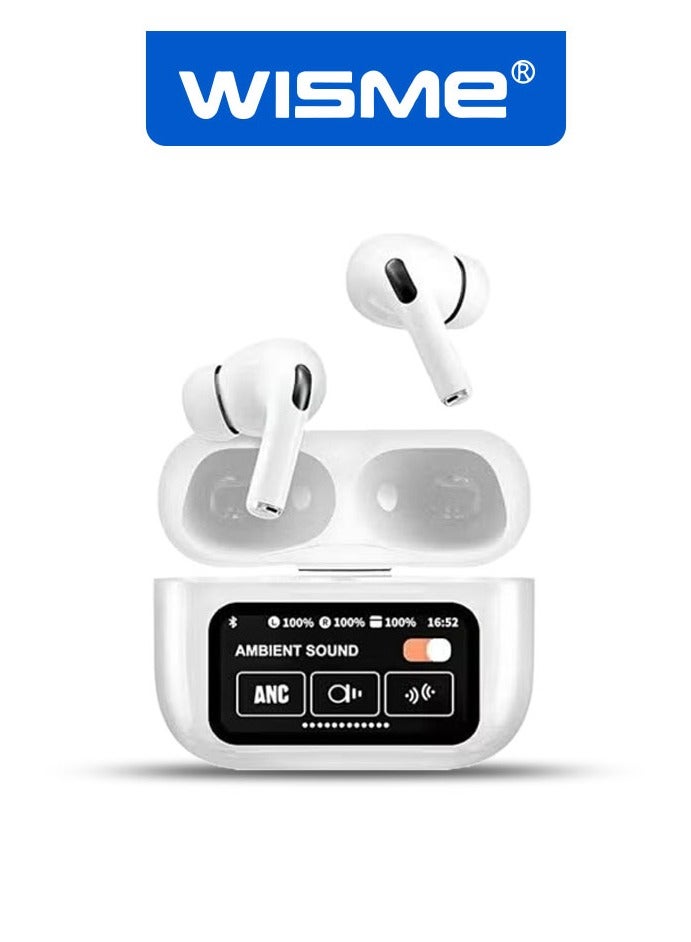 ويزمي سماعات أذن Wisme WT5 اللاسلكية الحقيقية، بلوتوث 5.0، تحكم باللمس، بطارية طويلة الأمد، حافظة شحن صغيرة، أبيض - Image 3