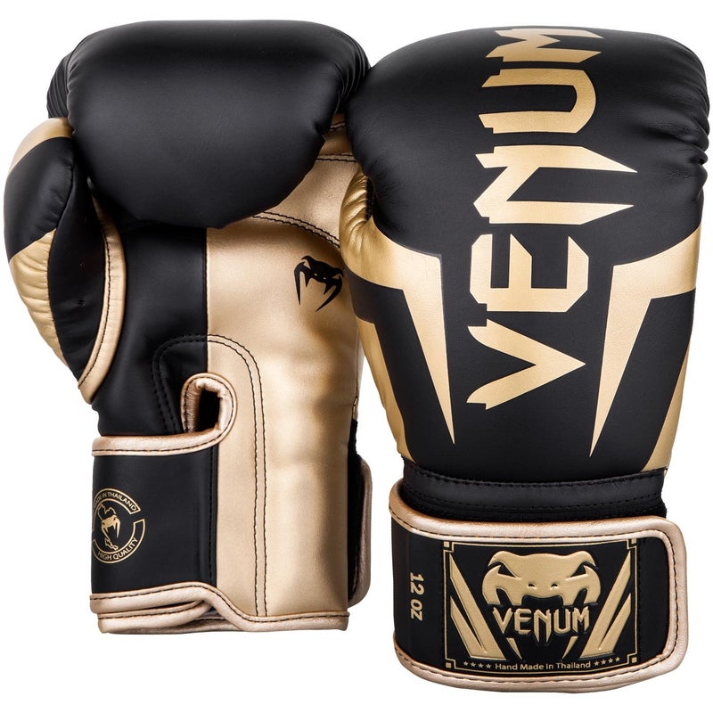 Venum Elite Boxing Gloves - Black/Gold - Image 2