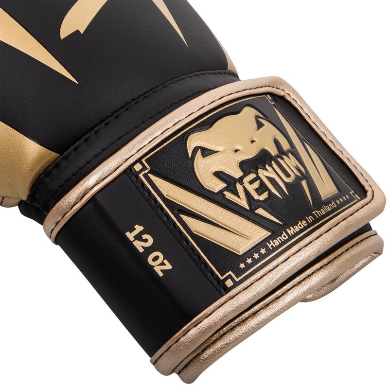 Venum Elite Boxing Gloves - Black/Gold - Image 3