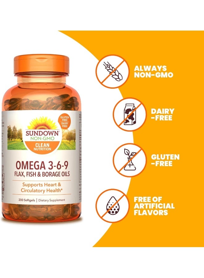 ساندوان أوميغا 3-6-9 زيت الكتان والأسماك ولسان الثور، 200 كبسولة هلامية - Image 4