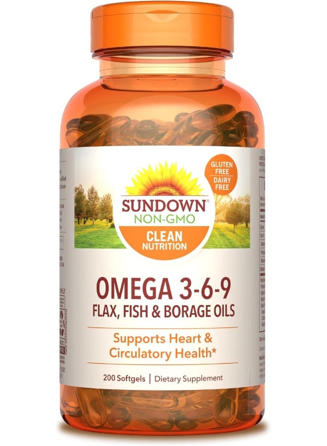 ساندوان أوميغا 3-6-9 زيت الكتان والأسماك ولسان الثور، 200 كبسولة هلامية - Image 1