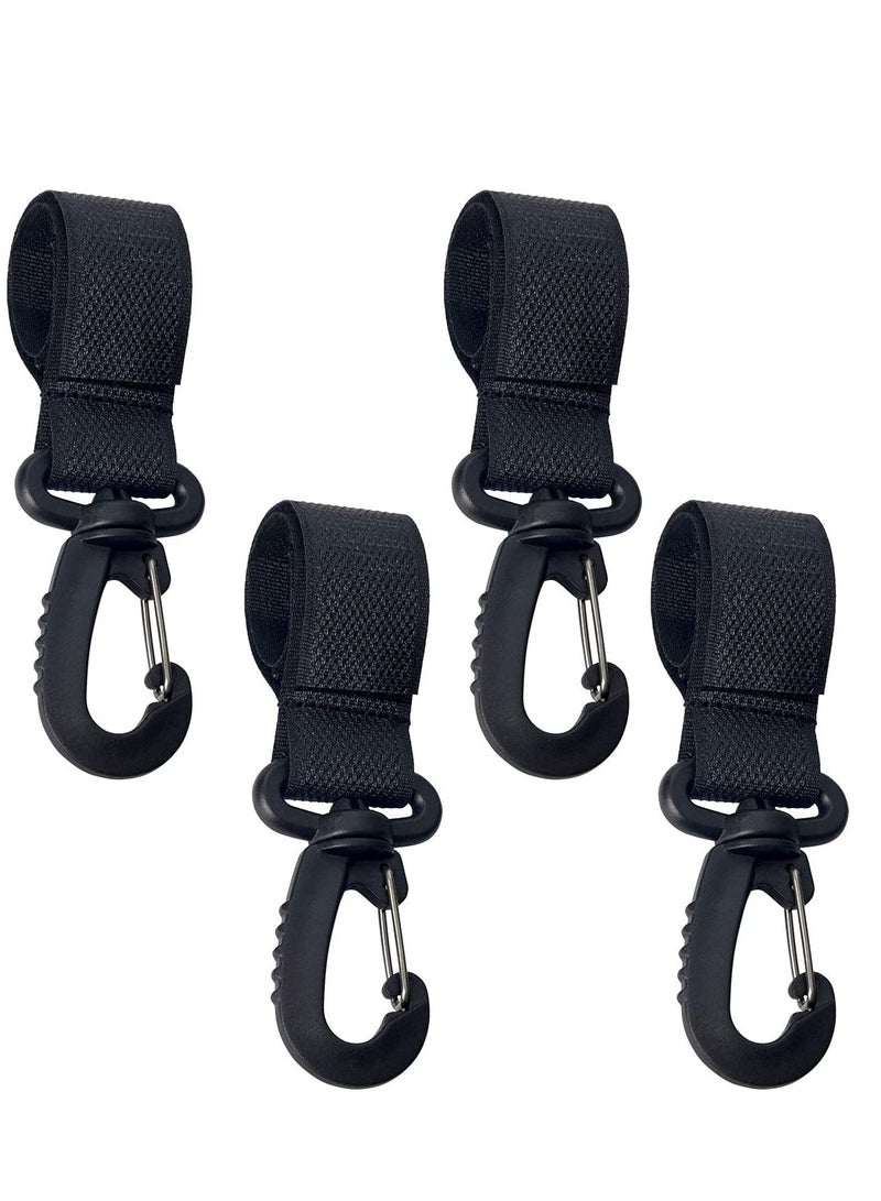 Buggy Clips 4Pcs ABS Stroller Hooks, Carabiner Hook, Stroller Organizer Hook Clip, Convenient Stroller Accessories Bag Hooks for Hanging Diaper Bags Purse 360-degree Rotation - Image 1
