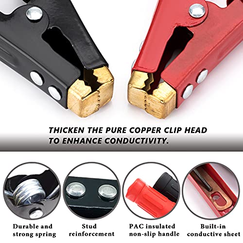 HerMia 800A Heavy Duty Pure Copper Jumper Cables Boost Clamp Car Battery Charger Clamps (2 PCS) - Image 3
