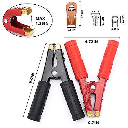 HerMia 800A Heavy Duty Pure Copper Jumper Cables Boost Clamp Car Battery Charger Clamps (2 PCS) - Image 4