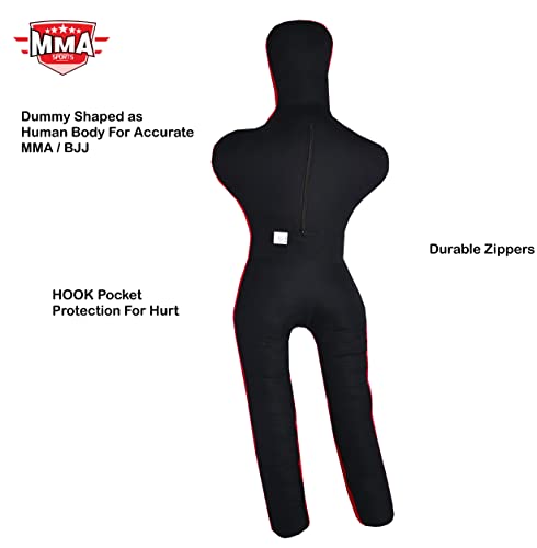 MMA SPORTS Doctor Bane Brazilian Grappling Submission Dummy Wrestling BJJ Judo Karate Punching Bag (Standing- 6 FT / 72 in) -UNFILLED, Black - Image 3
