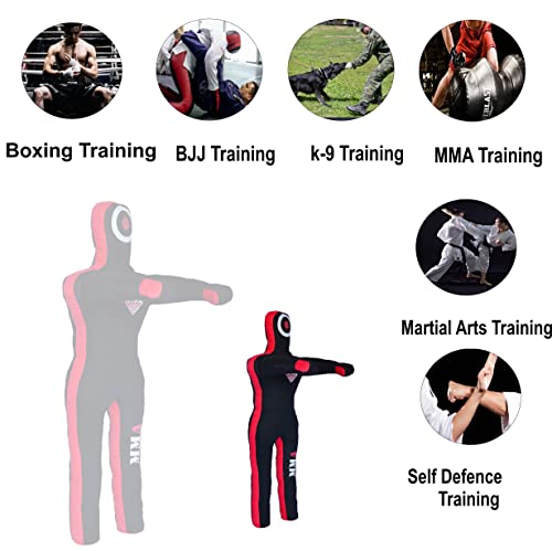 MMA SPORTS Doctor Bane Brazilian Grappling Submission Dummy Wrestling BJJ Judo Karate Punching Bag (Standing- 6 FT / 72 in) -UNFILLED, Black - Image 5