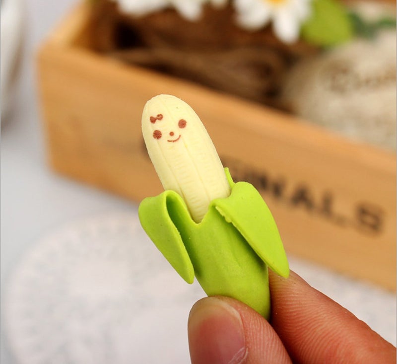 yueton?Pack of 4 Cute Funny Novelty Banana Style Pencil Eraser Rubber Stationery Kid Gift Toy - Image 5