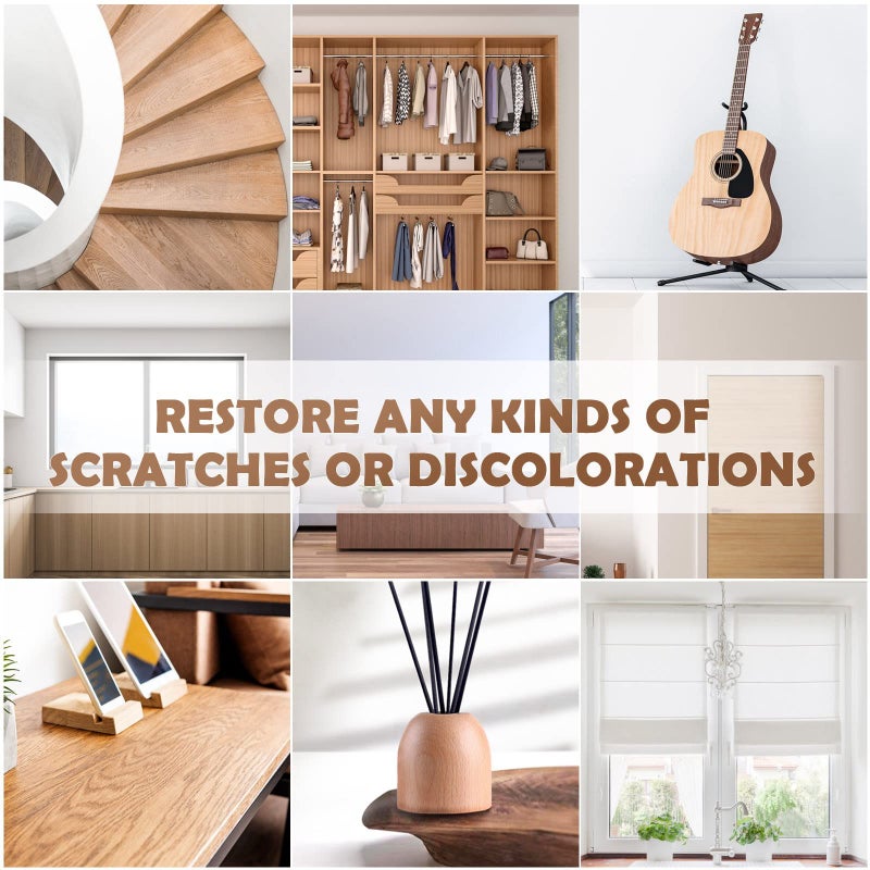 سيسو طقم إصلاح خدش Seisso - مجموعة من 36 حشو الخشب معجون للخدوش علامات الأثاث التي تلمسها أدوات إصلاح أرضية الفينيل - استعادة غطاء خدوش من الخشب الصلب الشقوق الباب ثقب الباب - Image 4