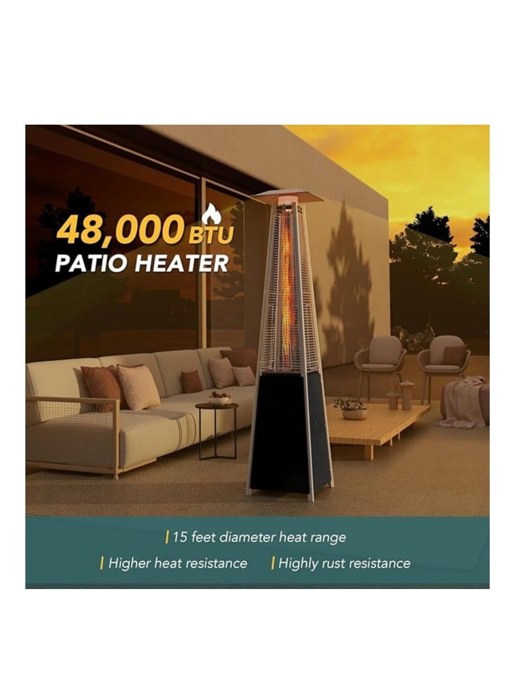 UWY Outdoor Patio Gas Heater Independent Pyramid Terrace Heater 13KW Standing Liquefied Gas Heater for Outdoor Restaurants, Bars, Villa Courtyards - Image 4