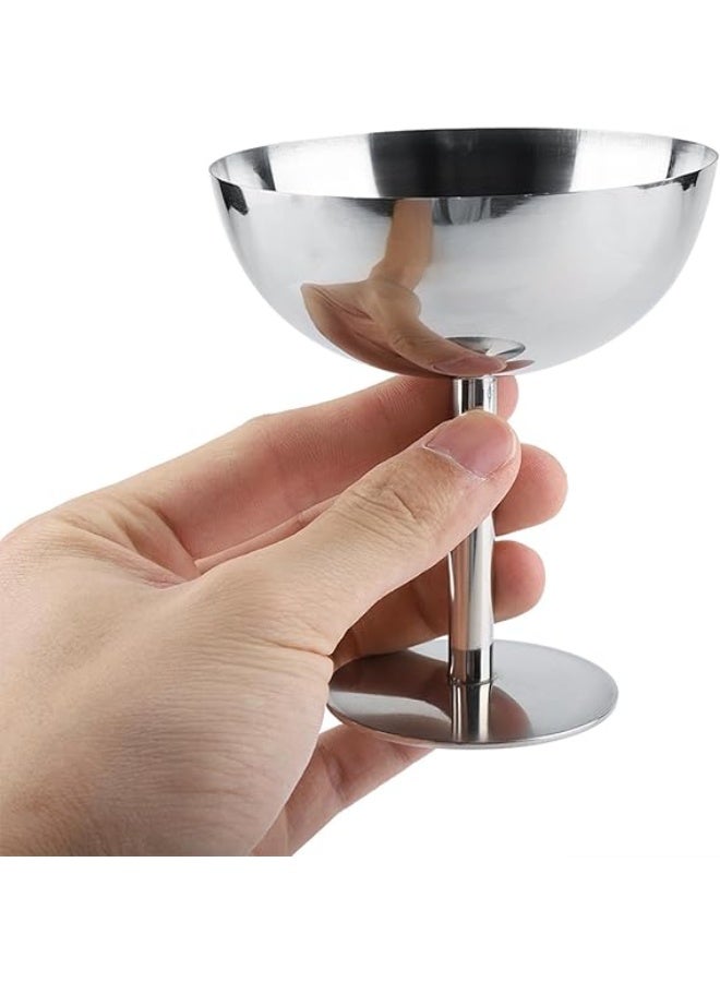 Agatige Premium Stainless Steel Ice Cream Cups - Elegant Dessert Dish & Salad Bowl Set for Home, Parties, & Events - Durable Metal Bowls for Fruit, Pudding, & Sundaes - Image 2