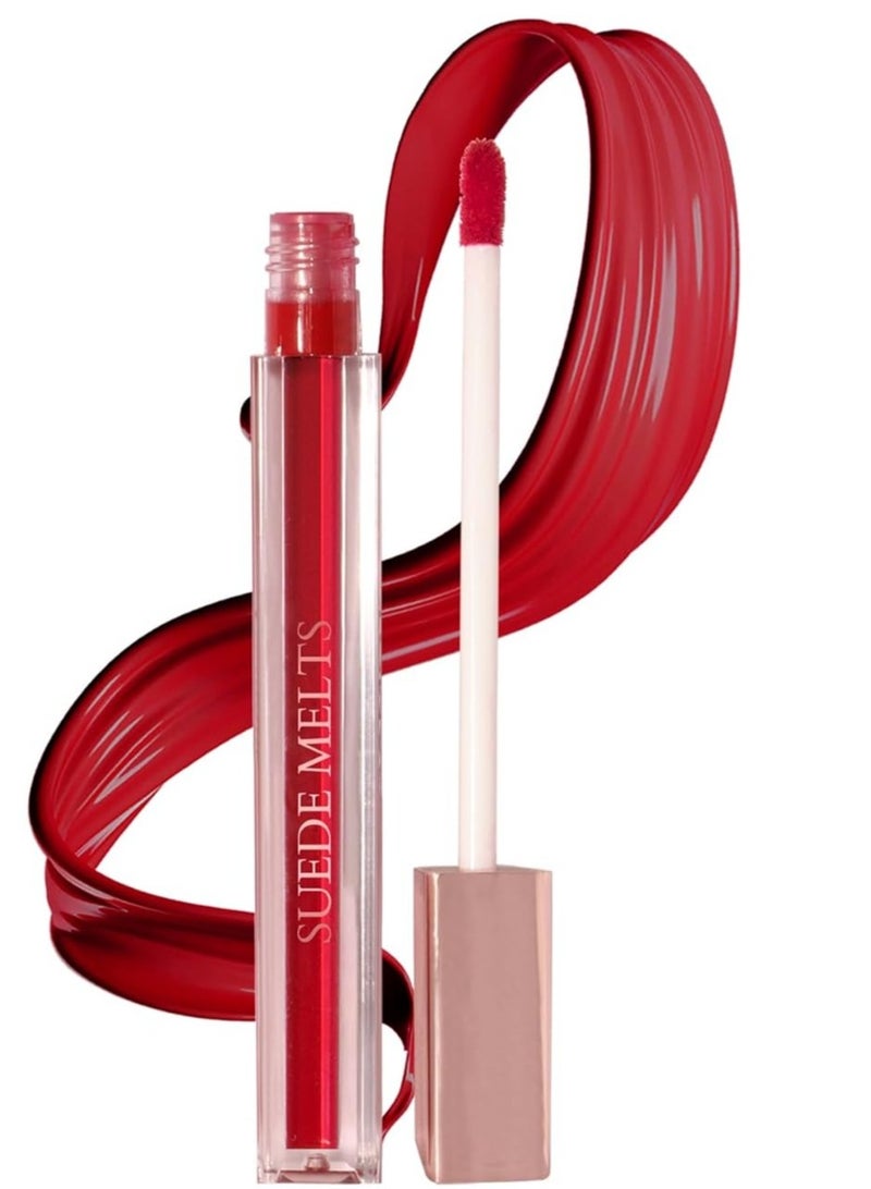 برجموت أحمر شفاه سائل غير لامع من بيرجاموت بيوتي، غير قابل للنقل، مقاوم للماء، يدوم طويلاً حتى 8 ساعات للنساء، 2.1 مل قرمزي ميلت - Image 3