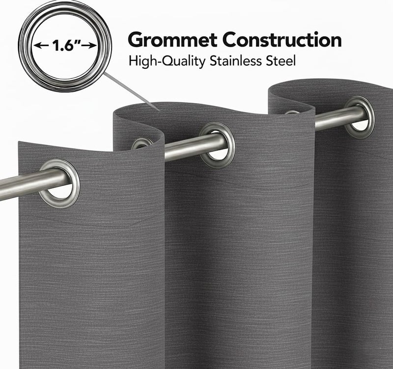 Amali Blackout Plain Curtains 274 cm x 127 cm - 2 Panels, 100% Polyester, Grommet Top, Thermal Insulated, Noise Reducing, Light Blocking - Image 3
