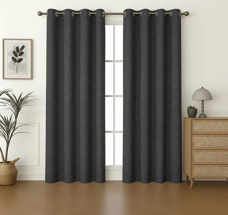 Amali Blackout Plain Curtains 274 cm x 127 cm - 2 Panels, 100% Polyester, Grommet Top, Thermal Insulated, Noise Reducing, Light Blocking - Image 1
