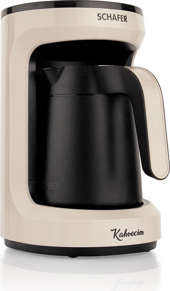 شافر Kahvecim Automatic Turkish Coffee Machine-Cream
