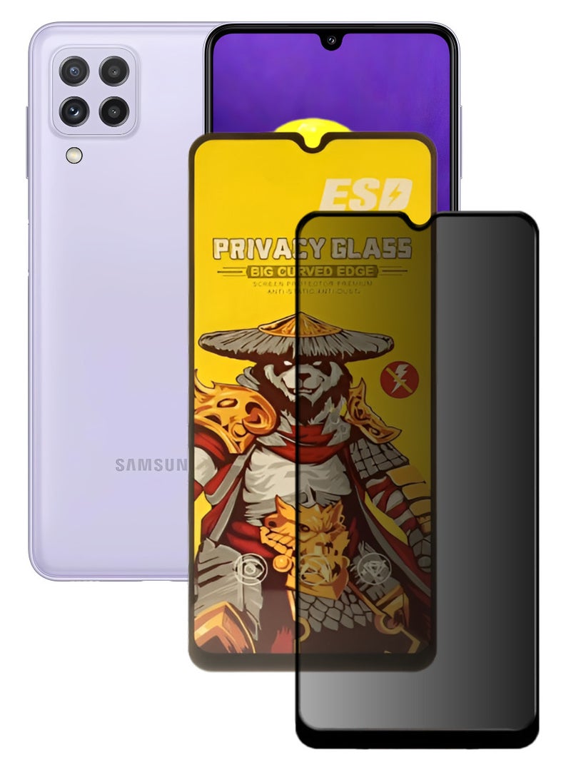 ESD Tempered Dustproof Privacy Glass Screen Protector Compatible For Samsung Galaxy A22 4G - Image 1