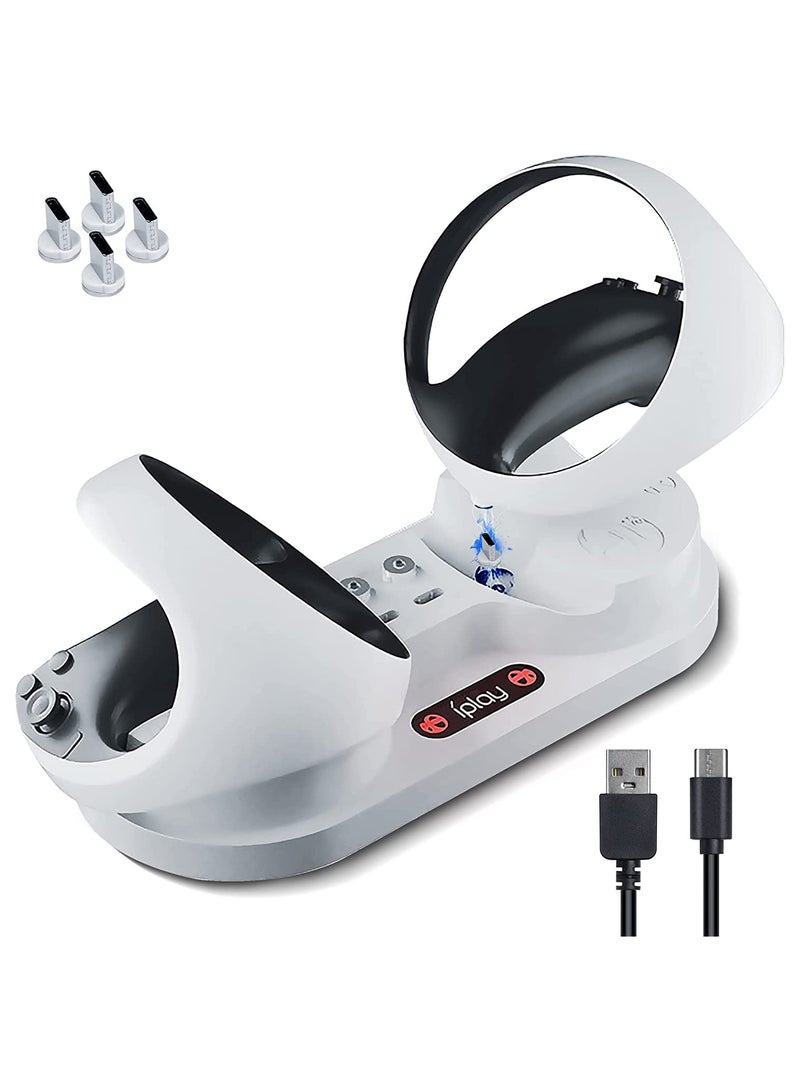 Charging Station for PS VR2 Controller Charging Dock Compatible with Playstation VR2 Sense, Quick Charge Controller Charger Stand with 4 Type-C Magnetic Interfaces and LED Indicator  - Image 1