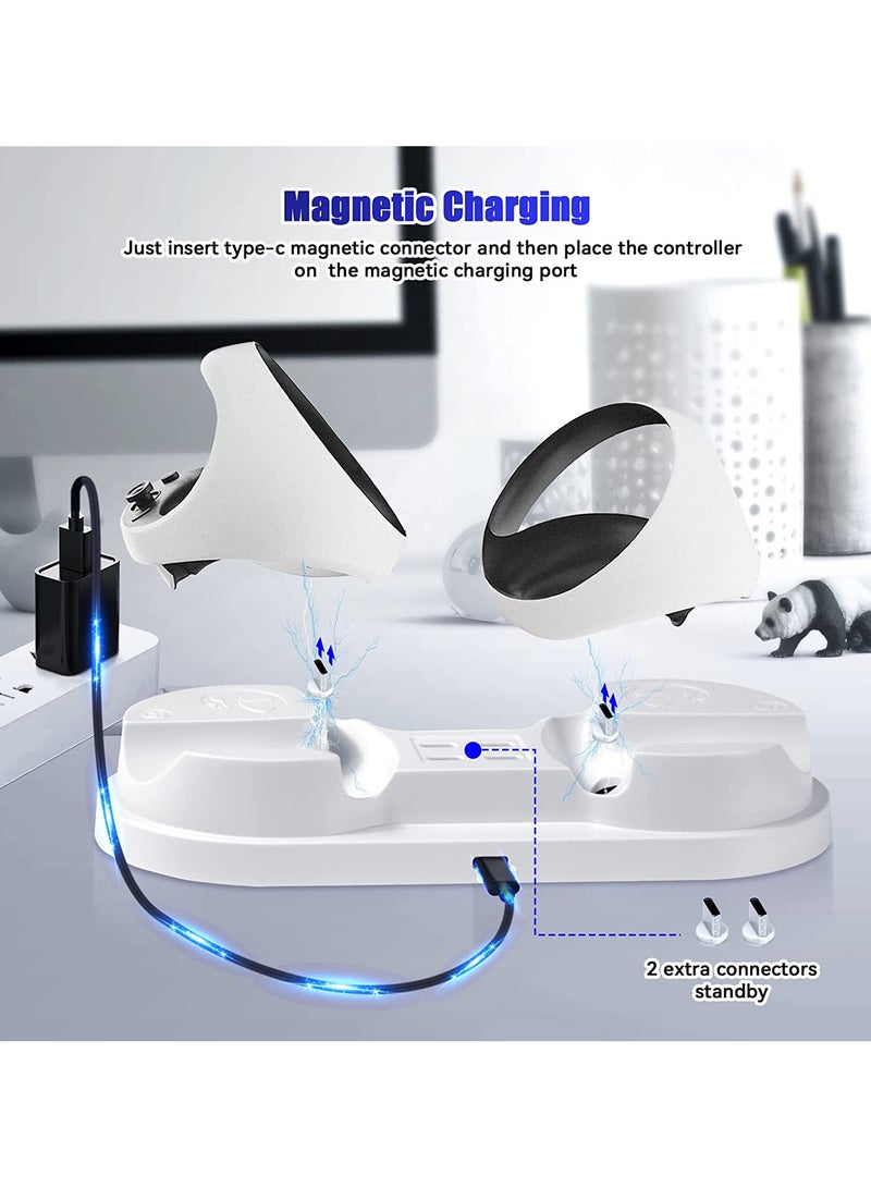 Charging Station for PS VR2 Controller Charging Dock Compatible with Playstation VR2 Sense, Quick Charge Controller Charger Stand with 4 Type-C Magnetic Interfaces and LED Indicator  - Image 3