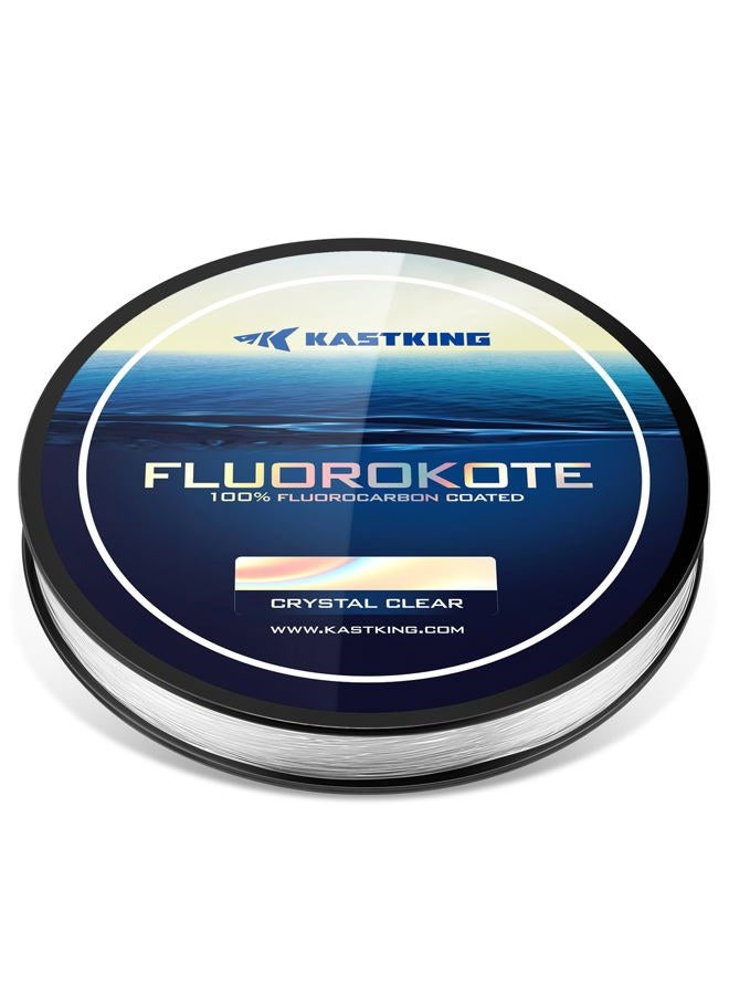 Kastking (15LB(6.8KG) 0.33mm-300Yard) - FluoroKote Fishing Line - 100% Pure Fluorocarbon Coated - 300Yds/274M Premium Spool - Upgrade from Mono Perfect Substitute Solid Fluorocarbon Line - Image 1