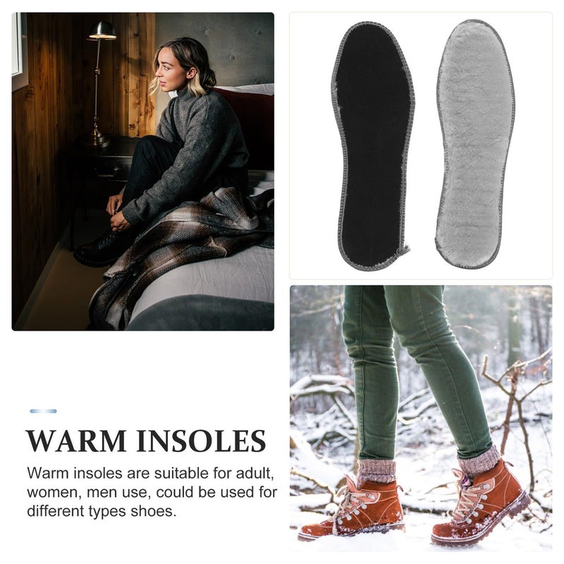 Thickened Thermal Plush Shoe Inserts 4 Pairs Women Size 40 Winter Warm Boot Liners - Image 4